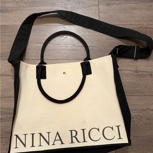 Nina Ricci Elegant Black and Cream Tote
